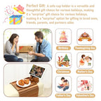 SINWANT Couch Cup Holder Tray,Acacia Wood Sofa Arm Clip on Tray Table with 360° Rotation Cup Holder,Foldable Anti-Slip Couch Armrest Table for Coffee Mug,Water Bottles,Snacks,Remote on Large Armrest - color: Acacia Wood