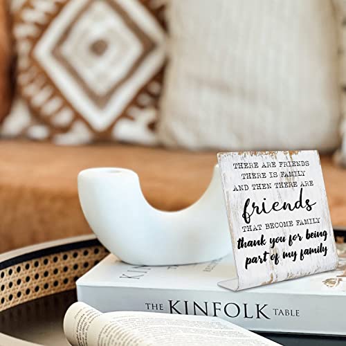 Friend Gifts for Women Men Friends Friendship Plaque Gift Office Gifts for Friends Sisters Coworkers Decorations On Shelf Table Desk for Living Room Bedroom Home Office dksg12 - style: thank you for being part of my family