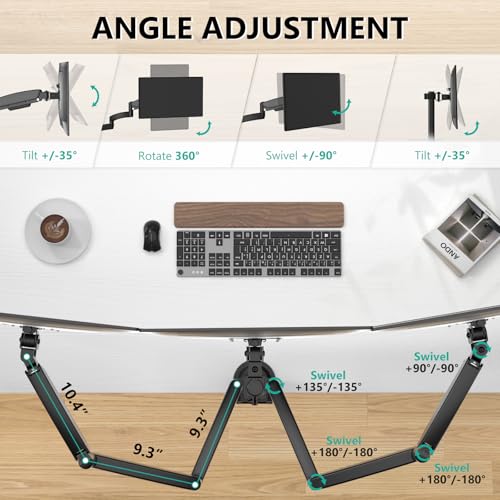 WALI Triple Monitor Mount, 3 Monitor Desk Mount for Screens 13-33 Inch, Multiple Monitors Stand with Tilt, Swivel, Rotation, Mounting Holes 75/100 mm, Black - size: 13"-33", style: Triple Arms
