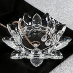 Crystal Flower Jewelry Tray, Luxury Transparent Decorative Trinket Dish for Rings, Earrings, Necklaces, Keys for Vanity Dresser Nightstand, Elegant Gift for Women Mother's Day (1, 6.3"(W) - Clear) - size: 6.3"(W) - Clear