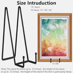IBosins 5 Pack 14 Inch Plate Holder Display Stands, Large Metal Black Frame Stand for Picture, Book, Photo Easel, Creation, Collectibles - color: Black, size: 14 Inch