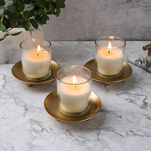 Iron Plate Candle Holder, Gold, Decorative Iron Pillar Candle Holder, Set of 3,Candle Stand for Wax Candles - color: Gold