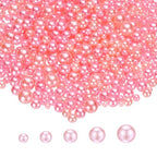 PATIKIL 1000 Pcs No Hole Pearls, 3mm 4mm 5mm 6mm 8mm Mini Round Faux Pearl for Art Crafts Jewelry Making Nail Vase Filler Birthday Wedding Party, Dark Pink - color: Dark Pink