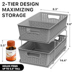 Simple Houseware 2 Tier Bathroom Organizer Tray Pull-Out Sliding Drawer, Under Sink Storage, Gray - color: Gray