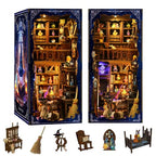 Book Nook Kit - DIY Miniature Dolls House Kit with Furniture and LED Light, 3D Puzzle Wooden Art Bookends, Model Kits for for Adults and Teens (Magic Potion Shop) - style: Magic Potion Shop