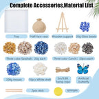WEBEEDY DIY Vase Mosaic Shell Painting Kit DIY Vase Flower Mosaic Arts Crafts with Vases, Wood Frame, Mosaics Tiles, Shells, Butterfly and Accessories, Room Decor Handmade Gift for Christmas