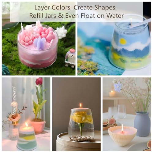 Monivi Scented Candle Sand with Wicks DIY 14 Colors Sand Wax Pearled Candle Wax Beads (1.76oz Each Color, 1.5lb/24.7oz Total up to 120Hours) Refillable Candle Making Kit Mothers Day Gift