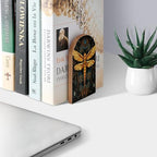 Mandala Dragonfly Book Ends Decorative Wood Bookends for Shelves Kids Room Desk Home Office Book Stoppers for Magazines,Books, DVDs, 1 Pair/2 Pieces(5x3.1 in)