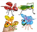 GIFTME 5 Metal Garden Sculptures Statues Yard Art Decoration,Set of 4 Garden Decor Perfect Hanging The Tree, Porch,Backyard or Patio Wall Decor - style: Garden Insect