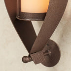 Touch of Class Xander Wall Sconce Pair - Handcrafted Steel - Bronze - Glass Hurricane - Set of 2 - Metal Sconces Holder for Bedroom, Bathroom, Living Room, Kitchen Walls, Hallways - color: Bronze