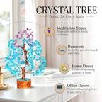 YATSKIA Turquoise and Amethyst Crystal Tree of Life - Gemstones and Crystals - Crystal Decor - Good Luck Gifts - color: Turquoise and Amethyst Silver Wire