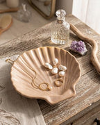 MUMREUES Ceramic Jewelry Tray Small Trinket Dish Shell Ring Holder Dish Decorative Jewelry Plate Bowl Organizing Rings Earrings Necklaces Keys Cute Room Decor Aesthetic Gifts for Mom