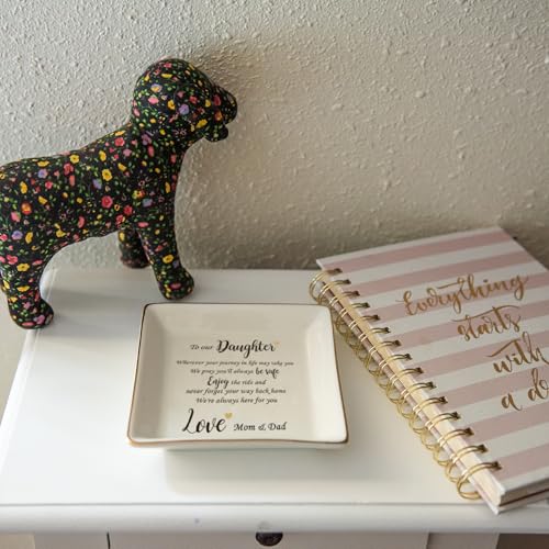 HOME SMILE Engagement Wedding Gifts for Daughter From Parents,Daughter Ringt Dish Jewelry Tray-Birthday,Valentine Christmas Gifts for Daughter From Mom and Dad - style: Daughter Gifts From Parents