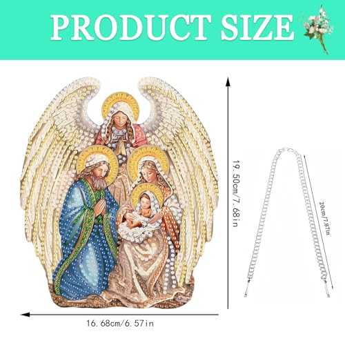 Auremi Angel Diamond Art Hanging Kit for Adult, Special Shaped Rhinestone, DIY Acrylic 5D Christmas Diamond Painting Window Pendants Signs, Home Garden Wall Hanging Ornament - color: Angel
