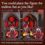 MiniCity Book Nook Kit, DIY Miniature Dollhouse Halloween Booknook Kit, DIY Mini House Building Kit with LED Light (Throne of Blood) - style: Throne Of Blood