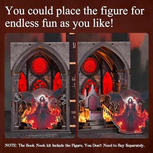 CCCDF Book Nook Kit - DIY Miniature House Dollhouse Kit for Adults and Teens, Booknook Tiny House Bookshelf Decor Book Nook, Gifts for Family, Friends (Throne of Blood) - style: Throne of Blood