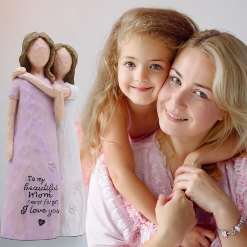 Mom Birthday Gifts, Mother of The Bride Gift, Mom Valentine Gift, Sculpted Hand-Painted Figurine - color: Purple
