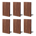Muso Wood Handmade Walnut Book Ends, Non-Skid Bookends for Shelves, Large Sturdy Book Ends for Heavy Books, Decorative Book Shelf (3 Pairs) - size: 3 Pairs