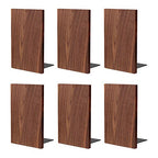 Muso Wood Handmade Walnut Book Ends, Non-Skid Bookends for Shelves, Large Sturdy Book Ends for Heavy Books, Decorative Book Shelf (3 Pairs) - size: 3 Pairs