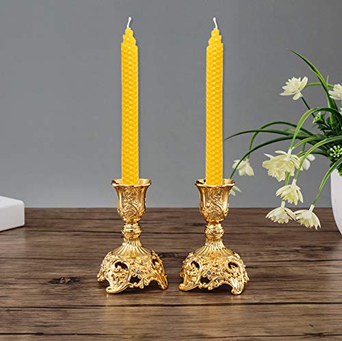 Set of 14 Beeswax Handmade Taper Candles, 9 Inch Smokeless Dripless Wax Candles, Beeswax Candle for Home Gift Ideas, Long Candle Sticks for Wedding,Dinner - color: 7Pair-Classical