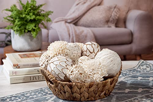 ANDALUCA Large Decorative Balls Bowl Filler Decor Orbs White & Cream (Natural White) - color: Natural White
