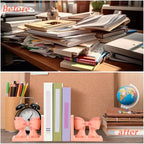 2 Pcs Pink Bow Bookends Coquette Home Decor Cute Sculpture Book Ends Resin Pink Bookends Shelves Bow Nursery Decoration for Bedroom Home Office Nursery Decor Birthday Gift - style: Bow