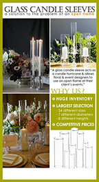 CYS EXCEL 6 PCS (H:6" D:4") Open Ended Clear Glass Hurricane Candleholder Tube Lamp Shade Open Flame Candlestick Holder Chimney Tube Cover Bottomless Cylinder - size: 4" wide x 6" tall