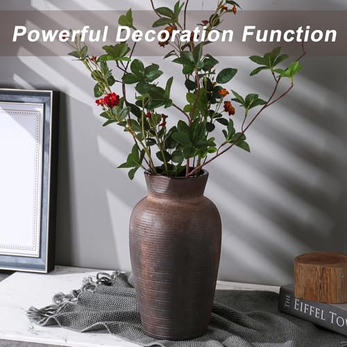 Farmhouse Vase for Home Decor, Vintage Rustic Terracotta Flower Vase Suitable for Home Decor, Living Room, Shelf, Dining Table. 10.9IN ZSHLXM - color: Retro-5, size: 6.1 x 10.9 inches