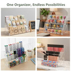 Bookmark Display Stand for 2.5''Bookmark, 5 Tier 25 Pockets Clear Acrylic Sticker Holder for Vendor Events Retail, Portable Stamp Display Shelf Rack