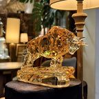 Acrylic Bull Statue - Wall Street Bull Sculpture for Home or Office Decor - 8.5'' Long