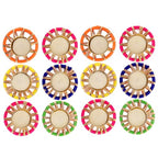 SATVIK 12 Pcs Round Chakra Metal Diya Festive Diwali Pooja Pujan Candle Tea Light Holder Oil Lamp Home Mandir Office Decoration Table Diya - size: Pack of 12