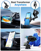 VANMASS [True Military-Grade] Car Phone Holder [Best Suction & Clip] Cell Phone Mount for Dashboard Windshield Vent Truck Cradle Dash Stand for iPhone 15 Pro Max 14 13 12 Android, Blue - color: Blue