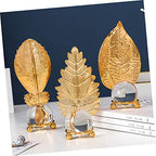 Luxury Crystal Golden Leaf Design Decor for Table and Cabinet Unique Leaf Ornament for Stylish Living Spaces