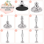 Rtteri 20 Pcs Metal Flower Arrangement Stand Wedding Flower Centerpieces Stand Elegant Metal Vase Candelabra Candle Holder for Wedding Reception Table Decor Party Hotel Home Decor (Silver)