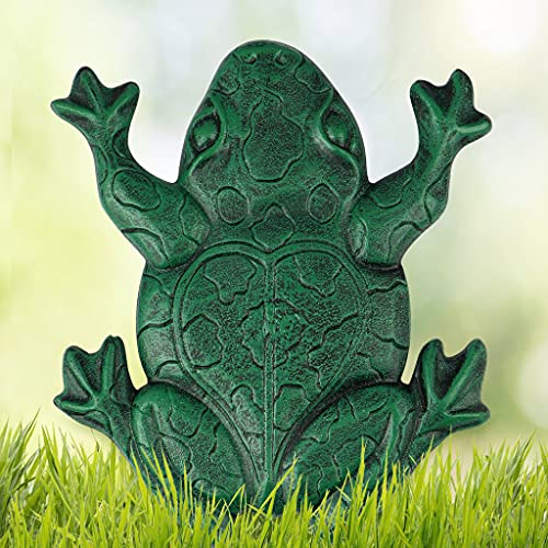 MDLUU Frog Stepping Stone, Cast Iron Frog Art, Decorative Flagstone for Garden Walkway, Yard, Patio Decor - size: Frog