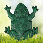 MDLUU Frog Stepping Stone, Cast Iron Frog Art, Decorative Flagstone for Garden Walkway, Yard, Patio Decor - size: Frog