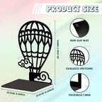 Peacoblue Metal Bookends for Shelves, Modern Decorative Heavy Duty Study Book Support Stoppers for Office, Desk, Shelf, Room 5.3"x4.3"x7.9" Cast Iron Simple Tall Bookends, 1 Pair (Hot Air Balloons) - style: Hot Air Balloons