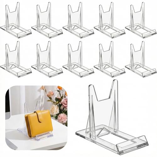 Acrylic Bookends Set – 10 Pieces, Durable Transparent Book Stand for Home & Office, Modern Book Holder Organizers, Space-Saving Design, Clear Color