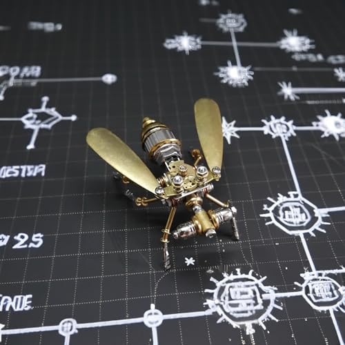 3D Steampunk Metal Fruit Fly Model Kit – DIY Mechanical Brass Insect Puzzle for Adults, Retro Collectible Assembly Craft, Unique Home Office Decoration Gift (Fruit Fly) - style: Fruit Fly