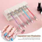 10PCS Nail Art Gel Carving Pen Rhinestone Handle Silicone Nail Art Pen Brushes for Design Foil Carving Drawing 3D Effect Shaping Drawing Dotting Tool - color: 10 pcs style C