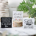 3 Pcs Inspirational Wood Box Sign Set, 5x5 Inches Motivational Quotes Wooden Blocks, Rustic Table Centerpiece Decorations - color: 3pack A