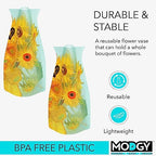 MODGY Expandable Flower Vase, Plastic Decorative Modern Foldable Printed Vases for Centerpieces for Wedding, Dining Table, Home Decor, Living Room, Bathroom, Sunflowers, Vincent Van Gogh, 2 Pack - style: 2 Pack