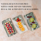 Green Marble Tray – 12" x 6.5" Decorative Vanity Tray for Bathroom, Countertop, Jewelry, Candles, Kitchen | Natural Stone Organizer for Makeup, Perfume, Skincare & Home Décor