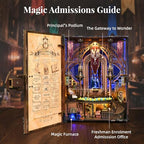 CCCDF Book Nook Kit - DIY Miniature House Kit for Adults, Teens, Booknook Tiny House Bookshelf Decor 3D Wooden Puzzle, Gifts for Family, Friends (Magic Admissions Guide) - style: Magic Admissions Guide