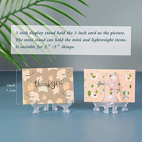 Artliving 3" Clear Plastic Stand Cookie Holder Display Stand Place Card Holder Display Easels at Weddings, Birthday Party(24 Pack) - color: White, size: 3inch(24piece)