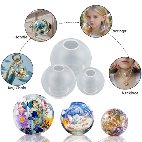 Large 4 Inch Resin Mold 12 PCS Glossy Deep Cube Sphere Silicone Molds with Tools Epoxy Resin Casting Mould for Preserving Flowers, Insect Specimens, DIY Art Craft Gift, Furniture Decor, Soap, Candle - color: 12pcs Resin Molds Set