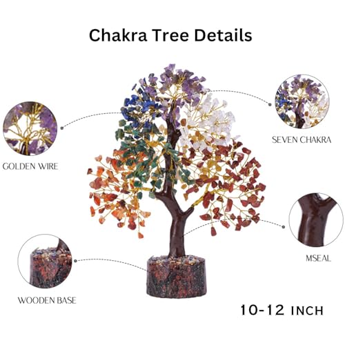 Bonsai Tree - Crystals and Healing Stones - Living Room Decor - Crystal Tree Tree of Life - Gem Tree Stones - Feng Shui and Money - Shelf Decor for Office