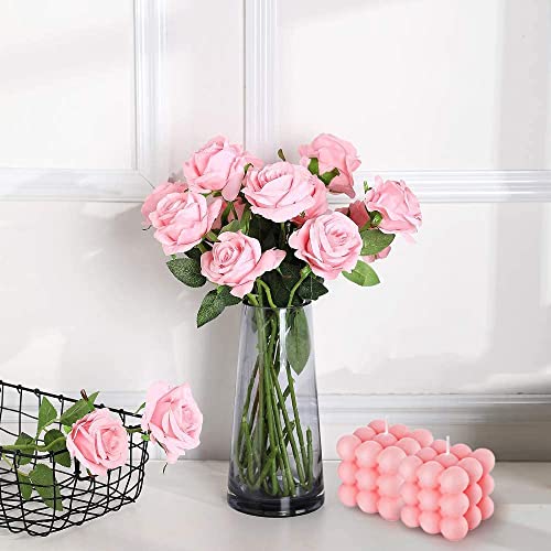 Pink Bubble Candle Gifts, Rose Scented Cute Cube Candle Floating Shelves Bubble Shaped Small Candles, Boho Home Office Danish Pastel Trendy Room Home Decor Candles for Women 2PCS - color: Pink