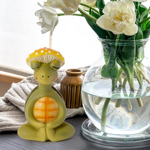 Meditation Turtle Resin Statue - Yoga Meditation Turtle Statue for Desk Living Room Resin Figurine for Home Patio Office Decoration Cute Plant Statues for Tabletop Garden Backyard Decor - style: Turtle