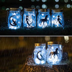 8 Pack Fairy Star Firefly Jar Lids Lights,Solar Fairy String Lids Lights（No Jars）,Waterproof Lantern Mason String Solar Lights with Hangers for Regular Mouth Jars Gifts(Cold White) - color: Cold White